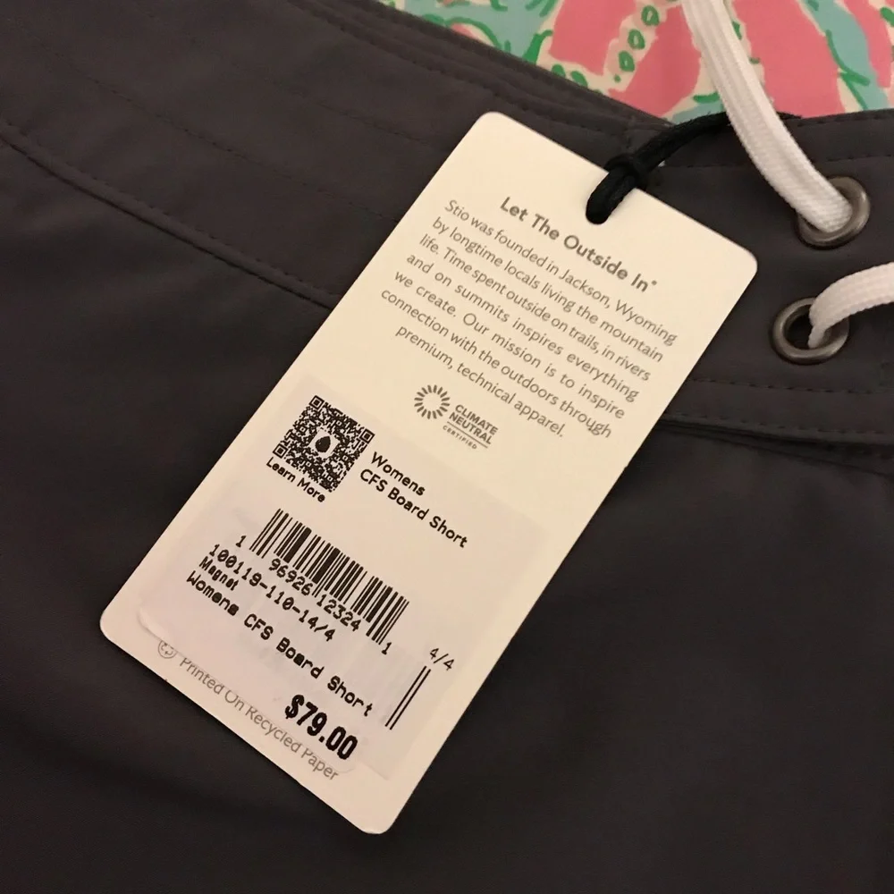 Stio women’s board short size 14 x 4 magnet gray nwt - Picture 4 of 4